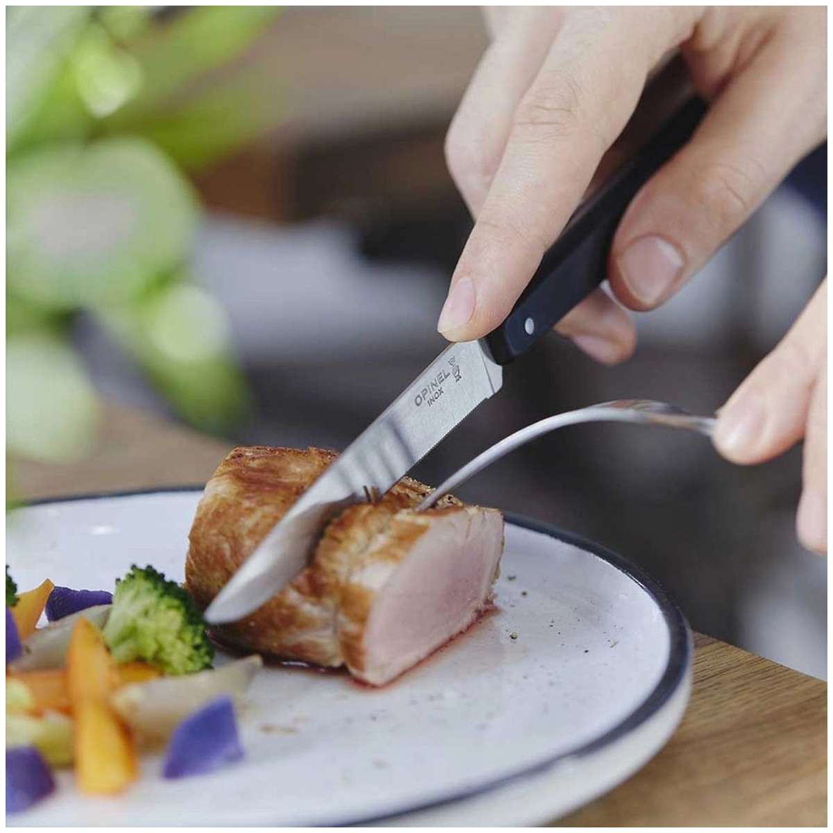 Opinel Serrated Paring Knive 11 cm With Black Handle Νο 125 Bon Appetit Pro 001612