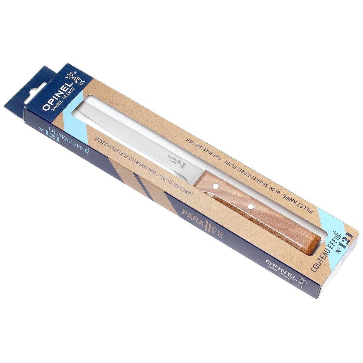 Opinel Filleting Knife 18 cm Beechwood Handle No 121 Parallele 001821