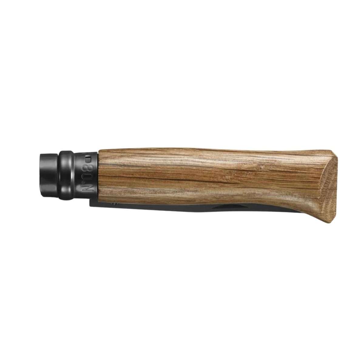 Opinel Pocket Knife 8.5 cm With Black Blade Oak Wood Handle and Steath in a Wooden Gift Box No 8 Inox 002172