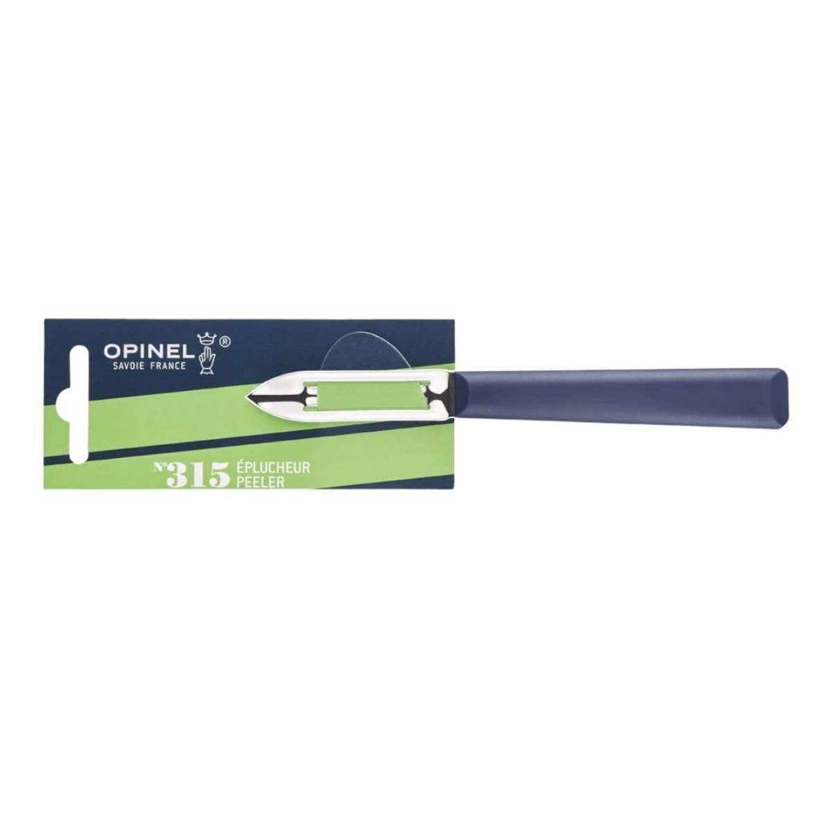 Opinel Stainless Steel Peeler 6 cm with Blue Handle No 315 Essentiels+ 002356