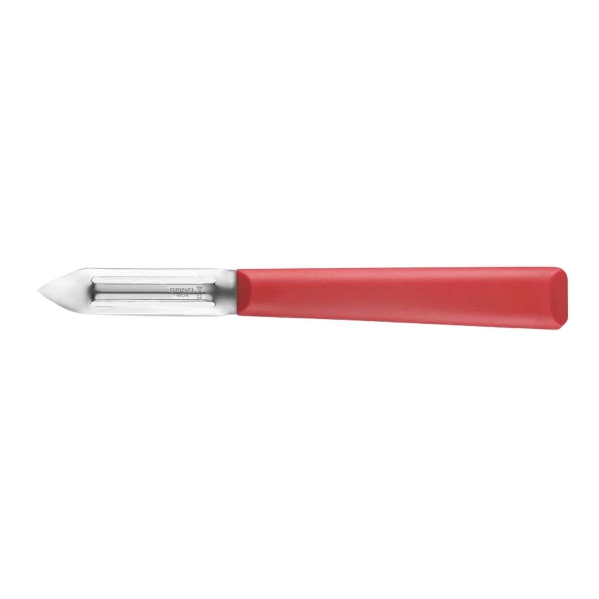 Opinel Stainless Steel Peeler 6 cm with Red Handle No 315 Essentiels+ 002358