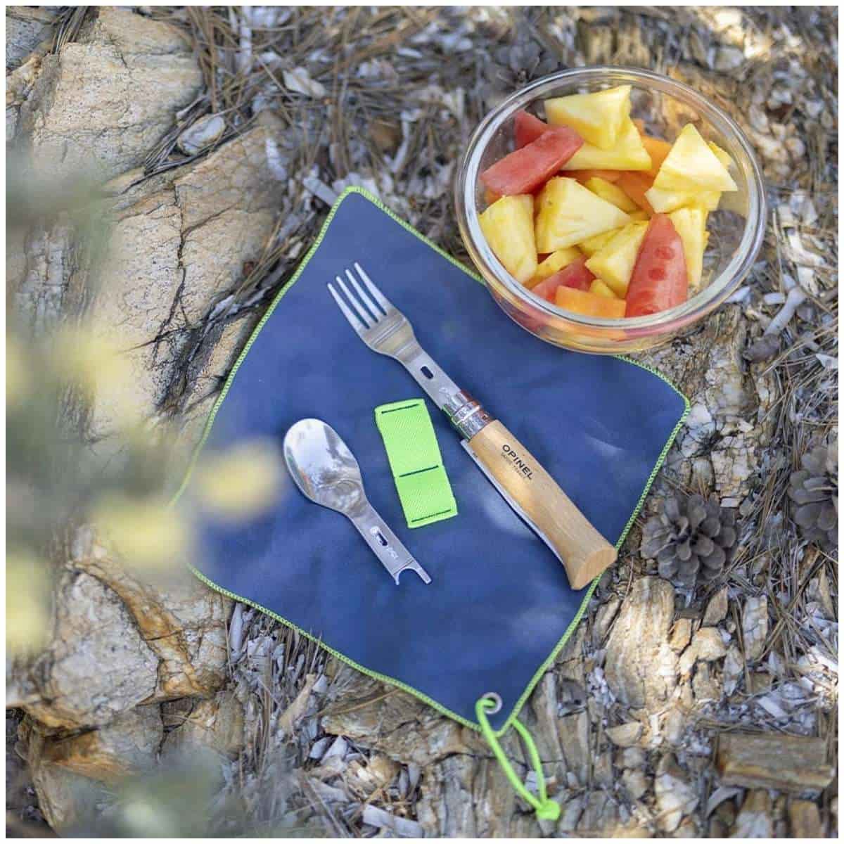 Opinel Cutlery With Towel 4 pcs Set For Picnik 002500