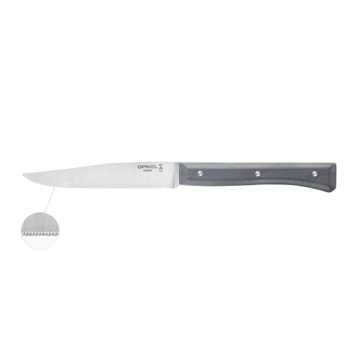 Opinel Serrated Knives 11 cm 4 pcs Set White Wooden Handle Facette Slate 002565