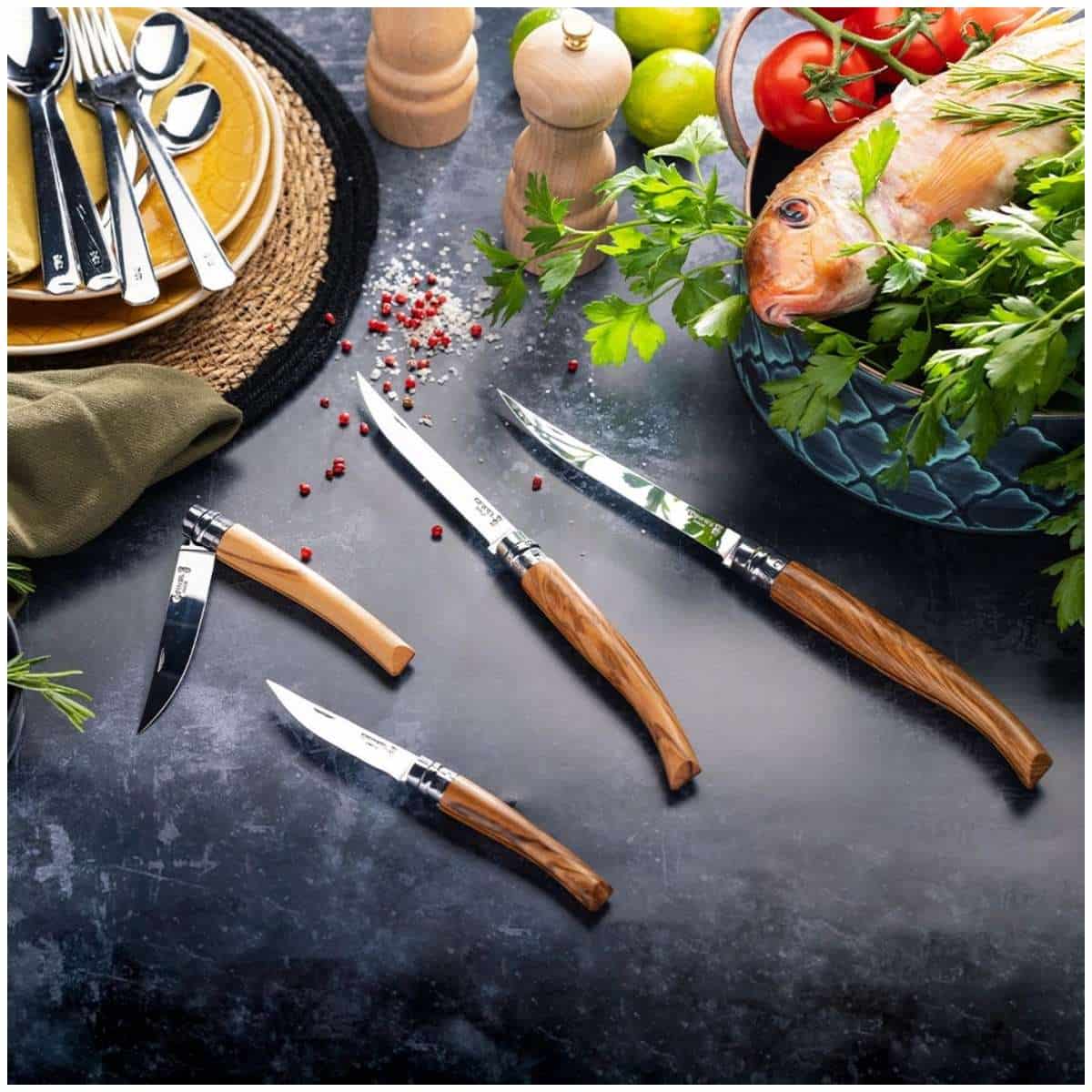Opinel Pocket Knife 15 cm Olive Wood Handle No 15 Slim 002608