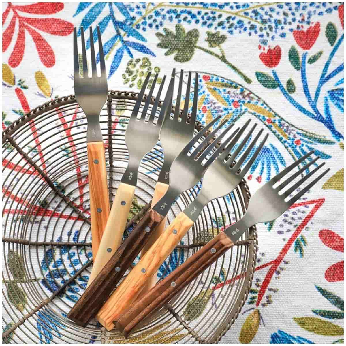 Opinel Stainless Steel Fork With Olive Wood Handle Sylve 002634