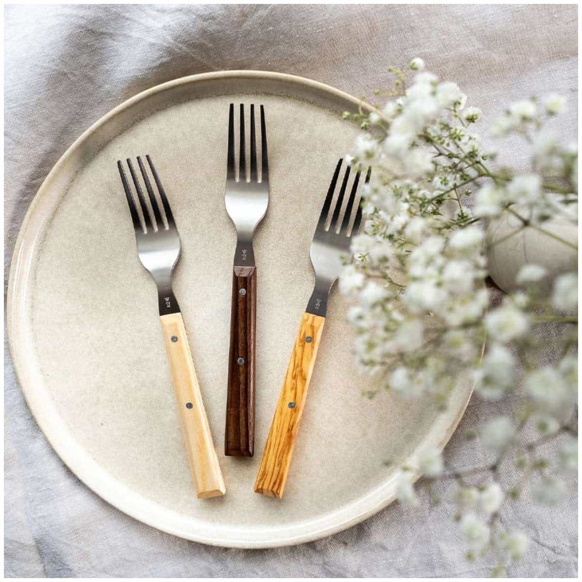 Opinel Stainless Steel Fork With Dark Ash Wood Handle Sylve 002635