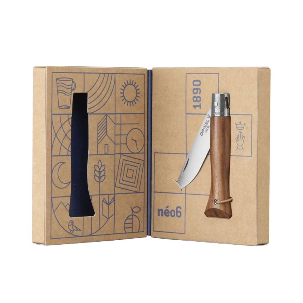 Opinel Pocket Knife 7 cm Black Walnut Wood Handle Neo6 Opiflex 003108