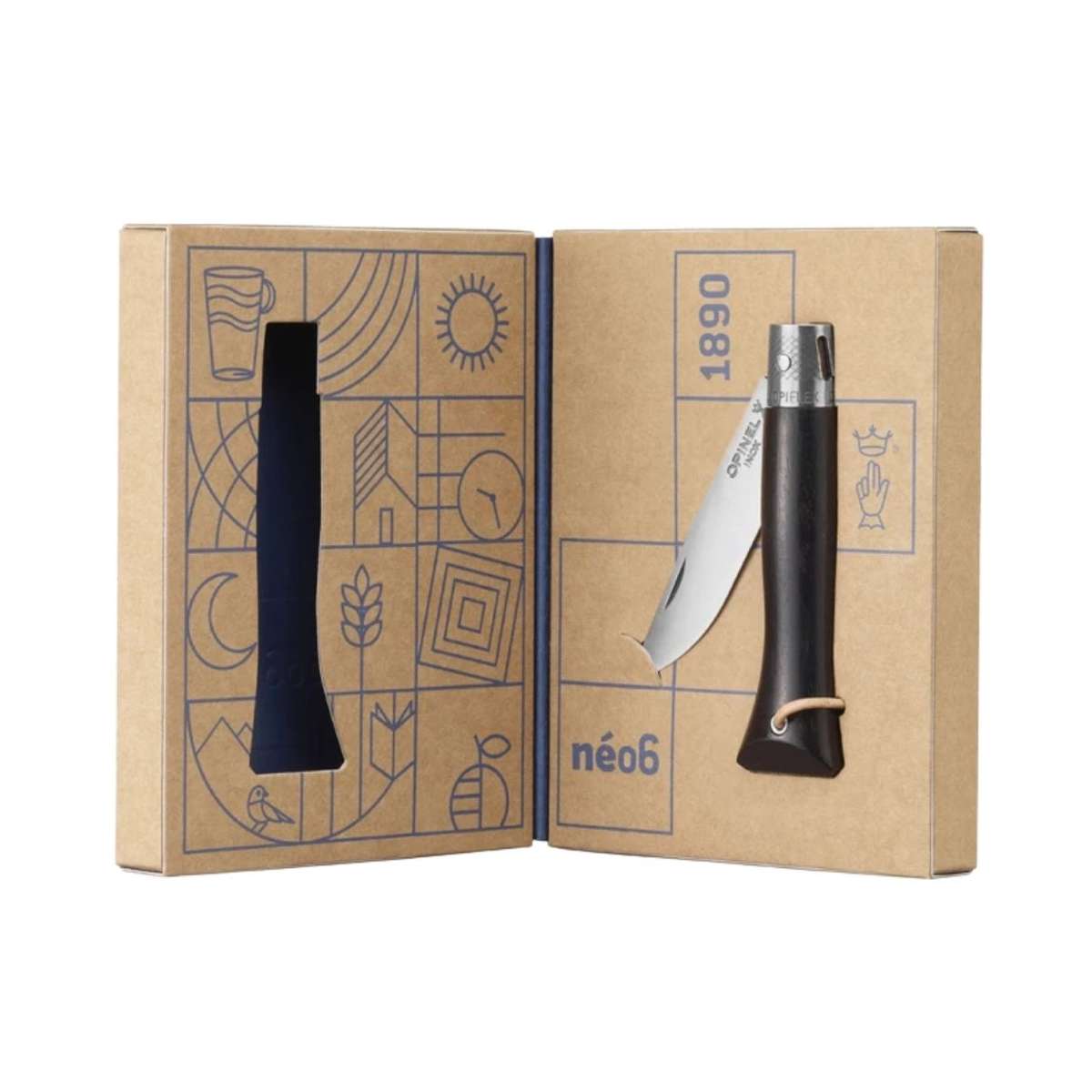 Opinel Pocket Knife 7 cm Ebony Wood Handle Neo6 Opiflex 003110