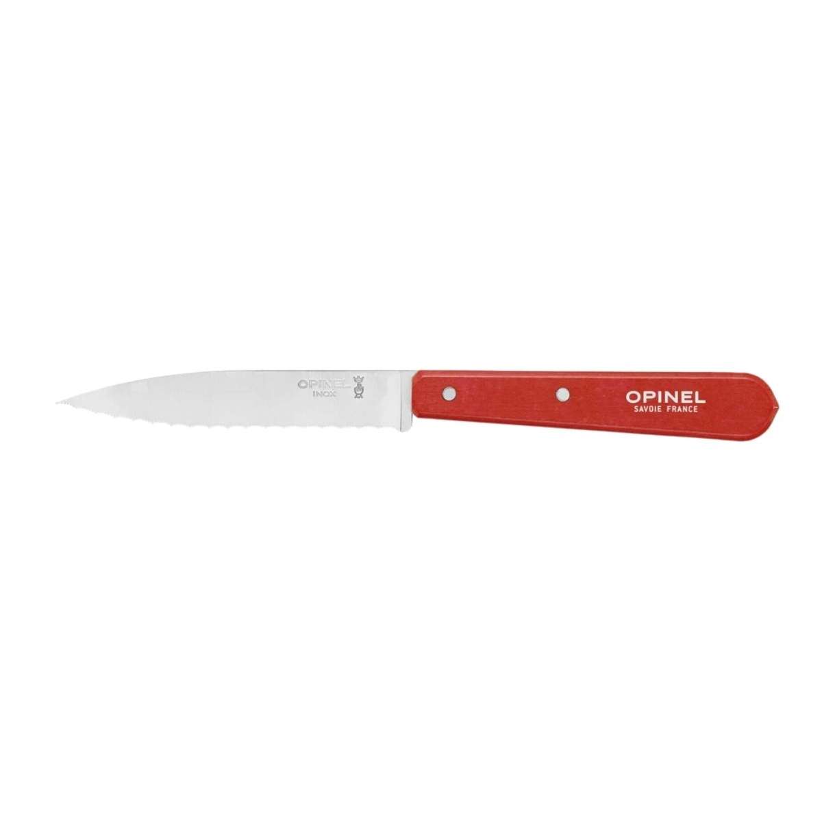 Opinel Serrated Paring Knife 10 cm Red Wooden Handle No 112 Paysage 003119