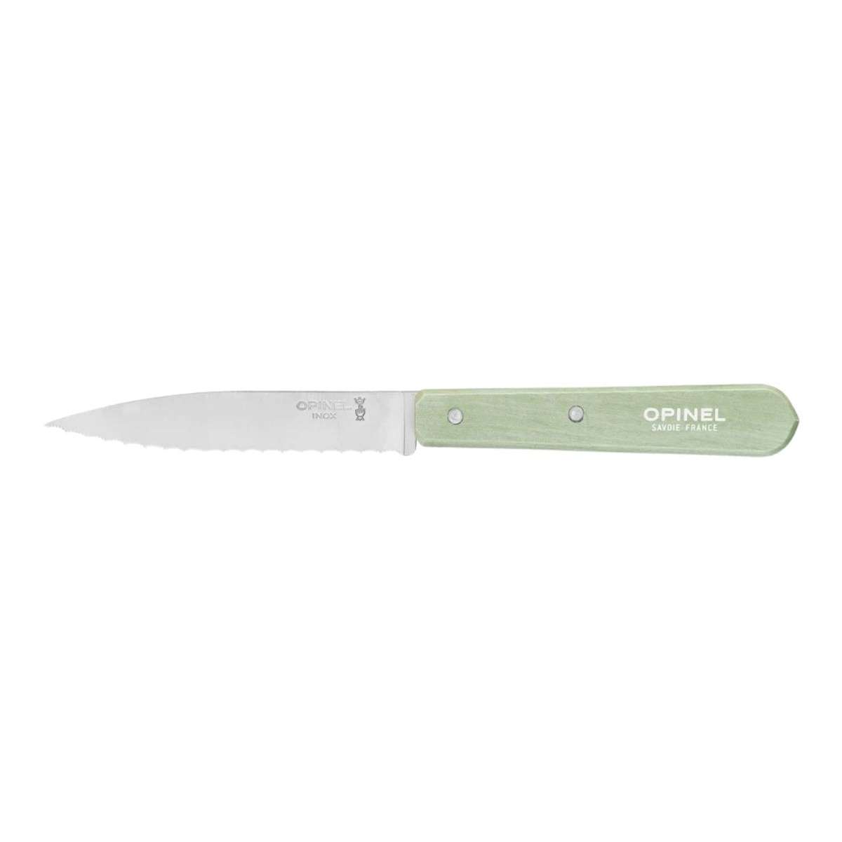 Opinel Serrated Paring Knife 10 cm Green Wooden Handle No 112 Paysage 003121
