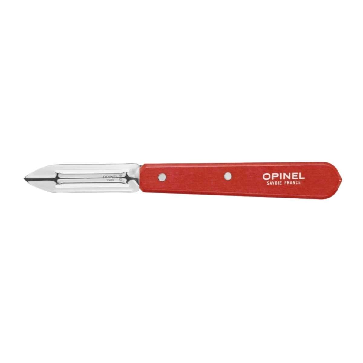 Opinel Stainless Steel Peeler 6 cm with Red Wooden Handle No 115 Paysage 003123