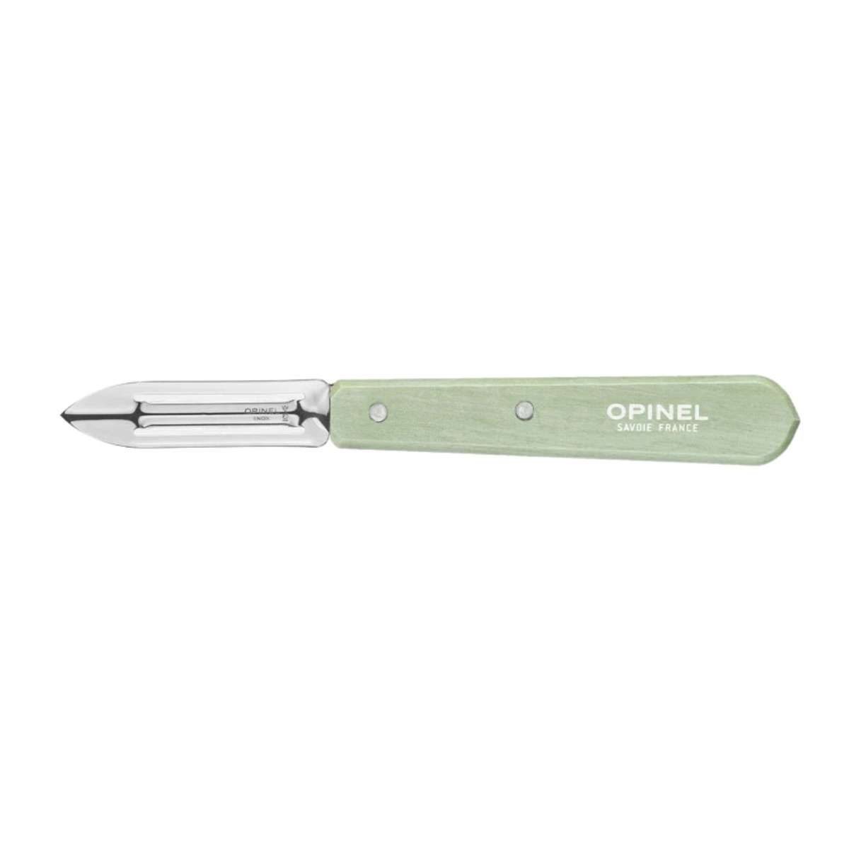 Opinel Stainless Steel Peeler 6 cm with Green Wooden Handle No 115 Paysage 003125