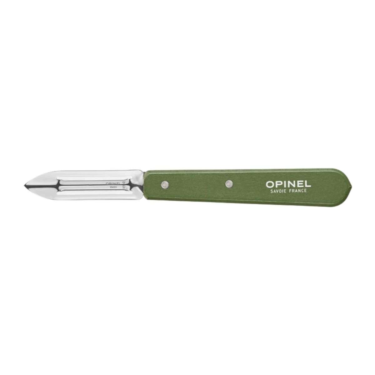 Opinel Stainless Steel Peeler 6 cm with Khaki Wooden Handle No 115 Paysage 003126