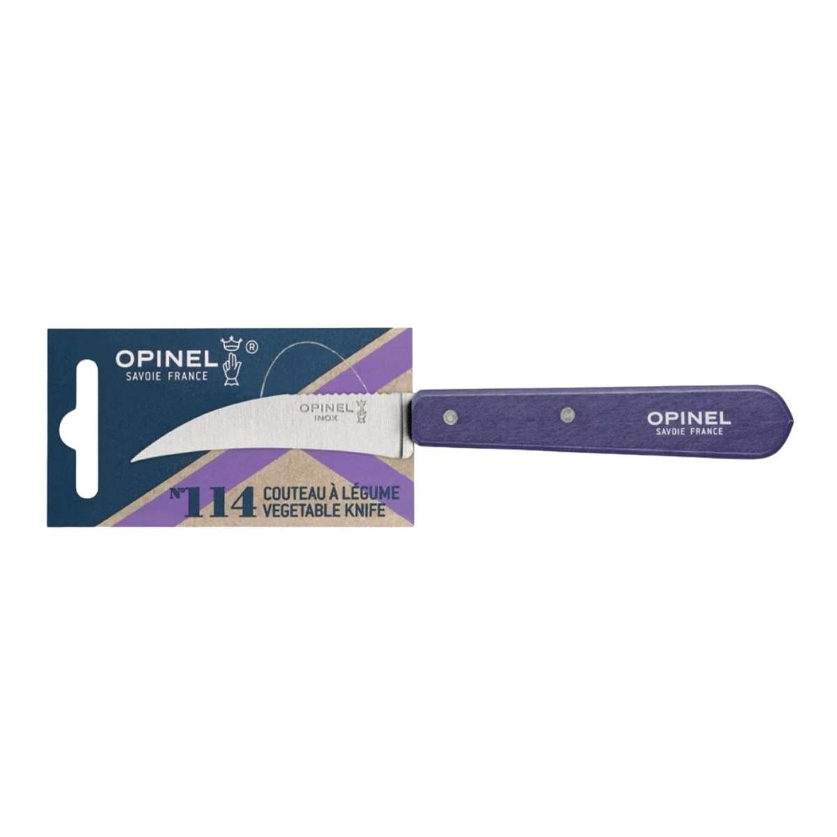 Opinel Peeling Knife 7 cm Purple Wooden Handle No 114 Paysage 003128