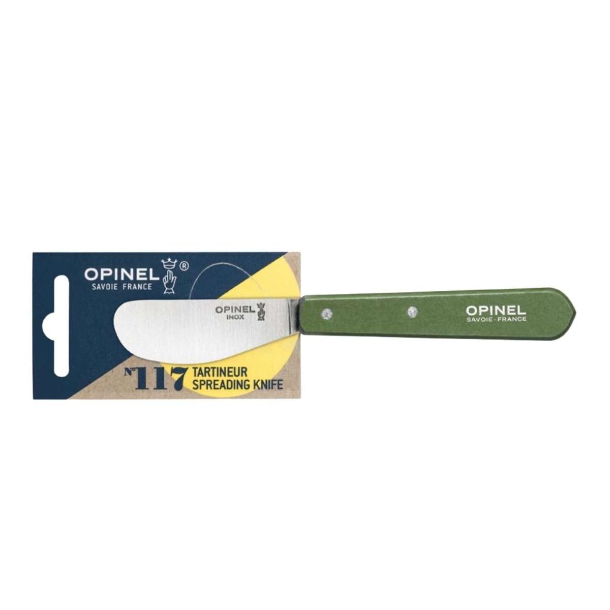 Opinel Butter Knife 7 cm with Khaki Wooden Handle No 117 Paysage 003134