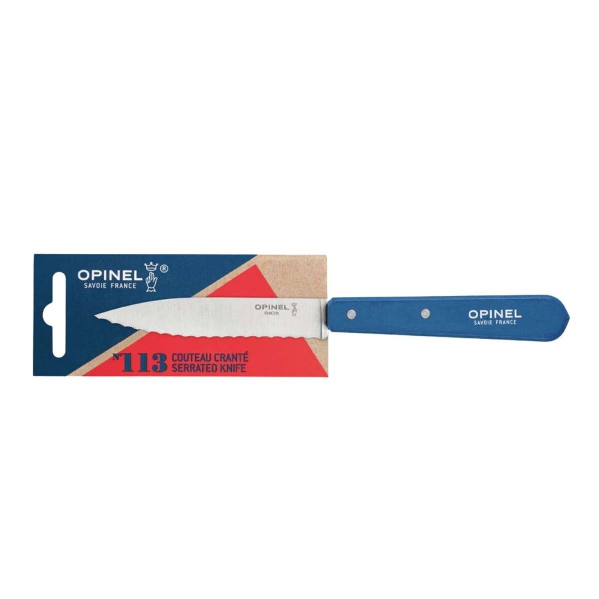 Opinel Serrated Paring Knife 10 cm Blue Wooden Handle No 112 Paysage 003202