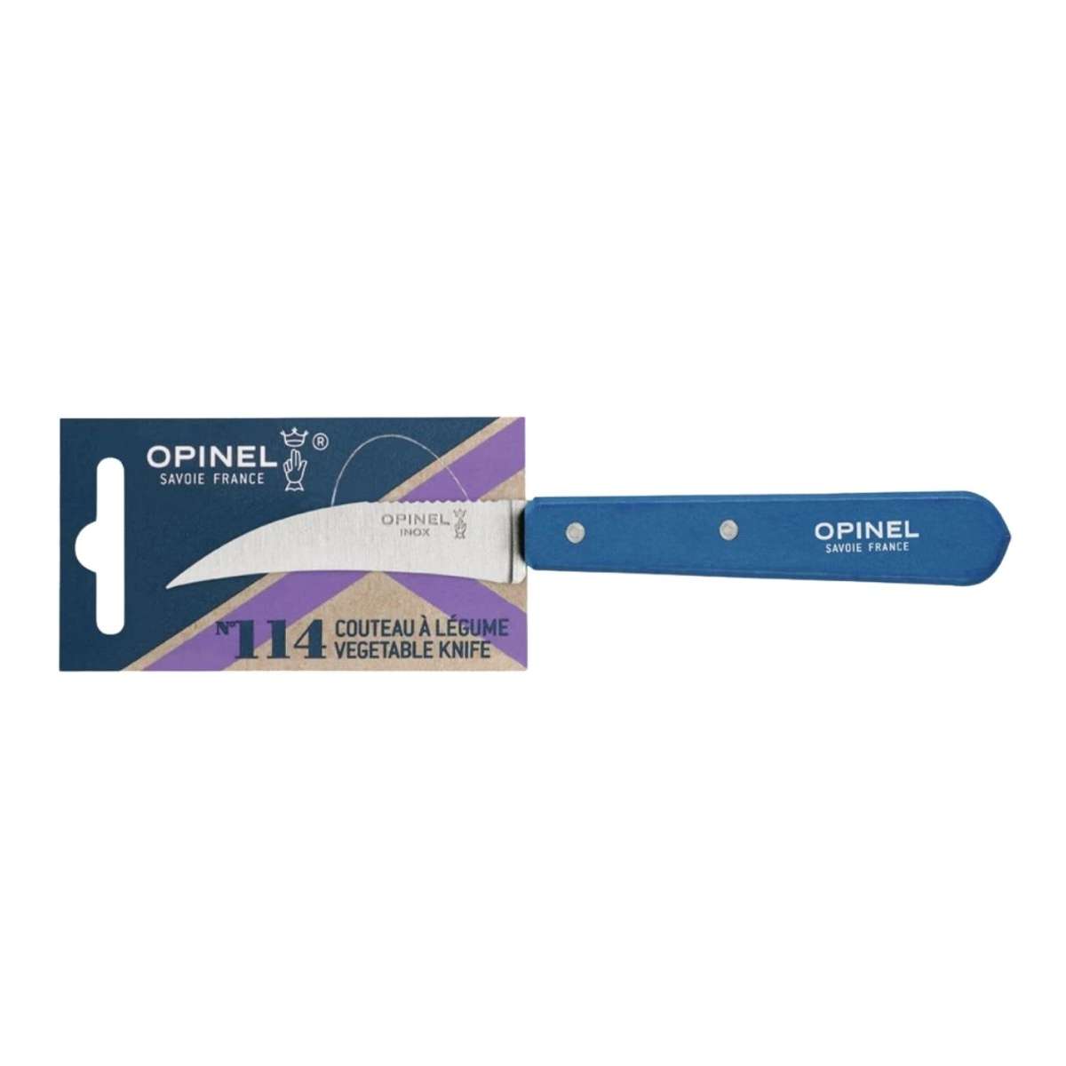 Opinel Peeling Knife 7 cm Blue Wooden Handle No 114 Paysage 003203
