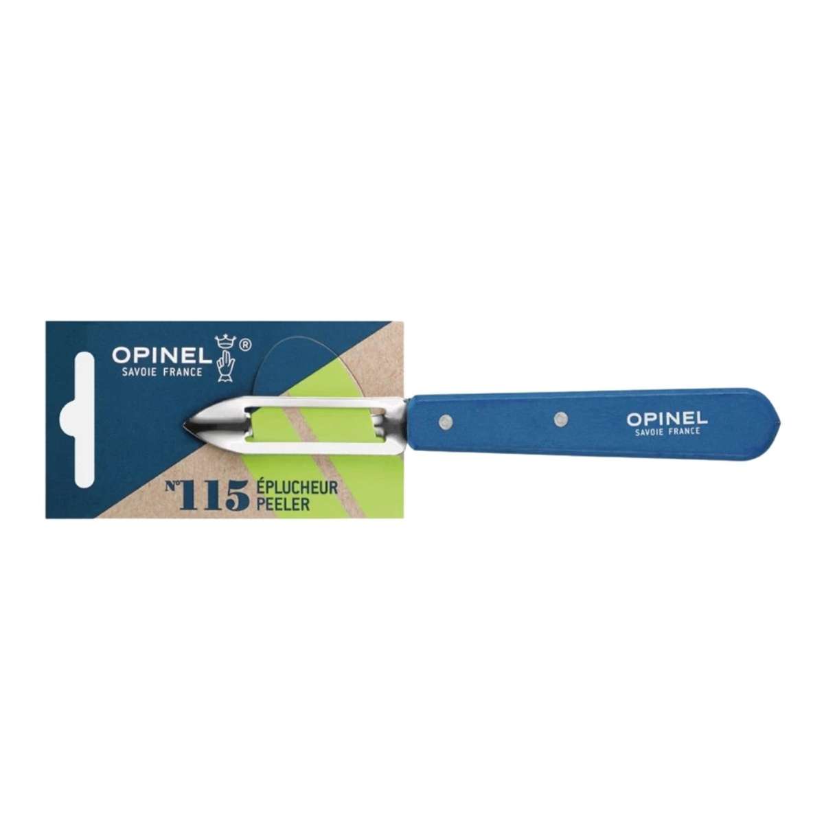 Opinel Stainless Steel Peeler 6 cm with Blue Wooden Handle No 115 Paysage 003204