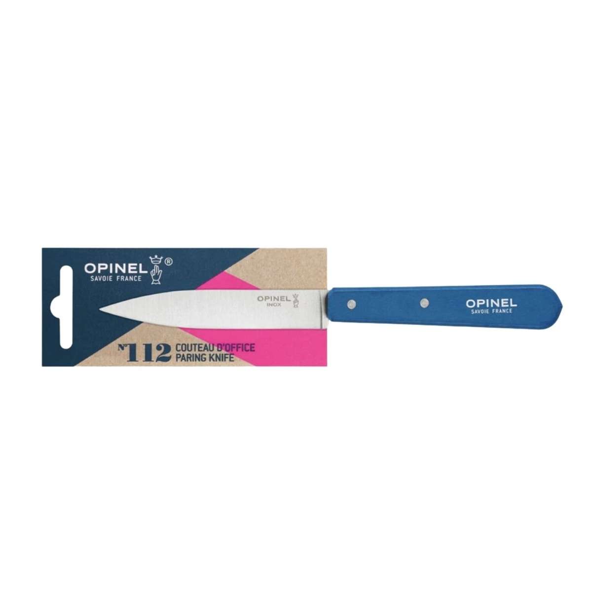Opinel Paring Knife 10 cm Blue Wooden Handle No 112 Paysage 003206