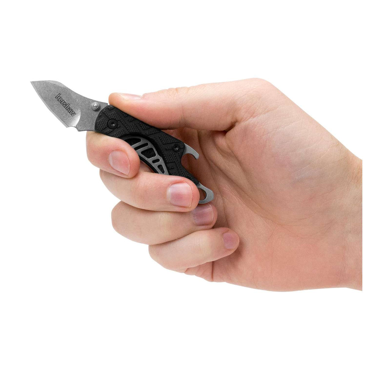 Kershaw Cinder Stonewashed Pocket Knife / Keychain / Bottle Opener 4 cm Black Handle 26 gr 1025X