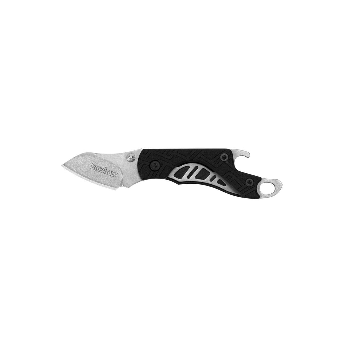 Kershaw Cinder Stonewashed Pocket Knife / Keychain / Bottle Opener 4 cm Black Handle 26 gr 1025X