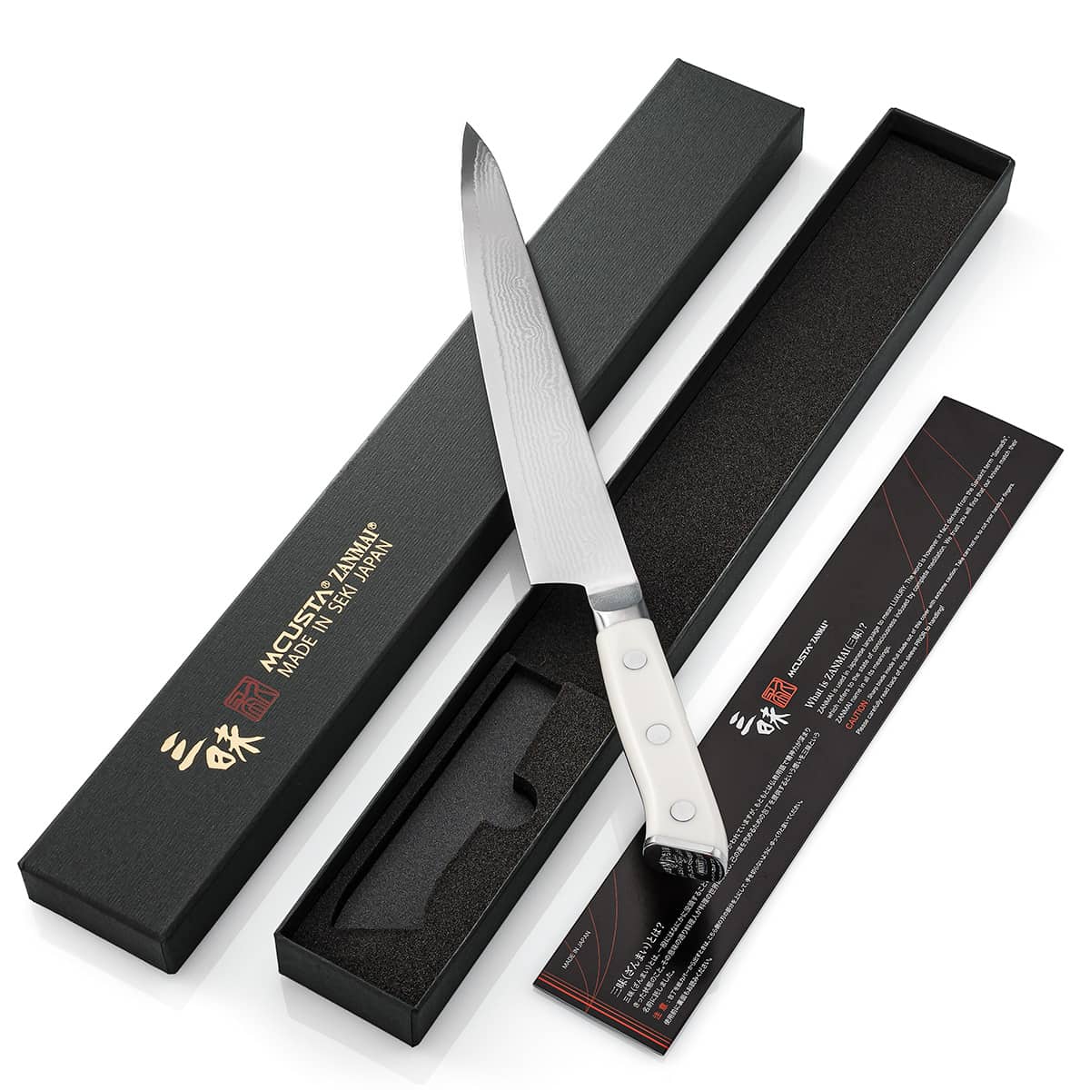Mcusta zanmai Damascus Carving Knife 24.5 cm Classic Damascus Corian HKC-3010D