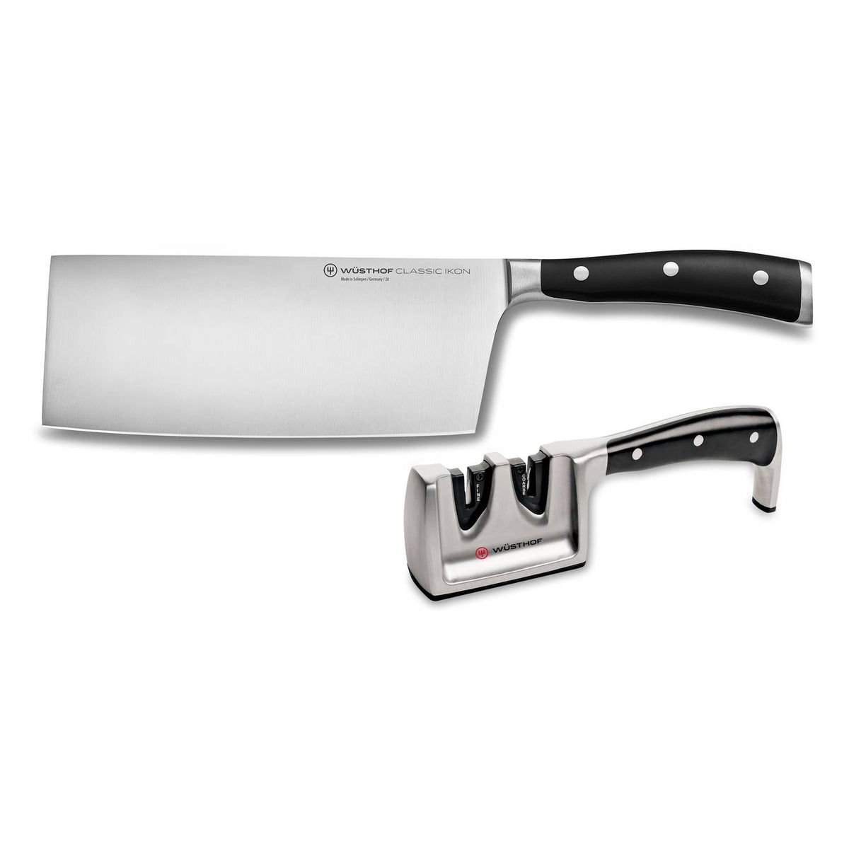 Wusthof Chinese Knife And Sharpener 2 pcs Set Gift Box Classic Ikon 1120360203