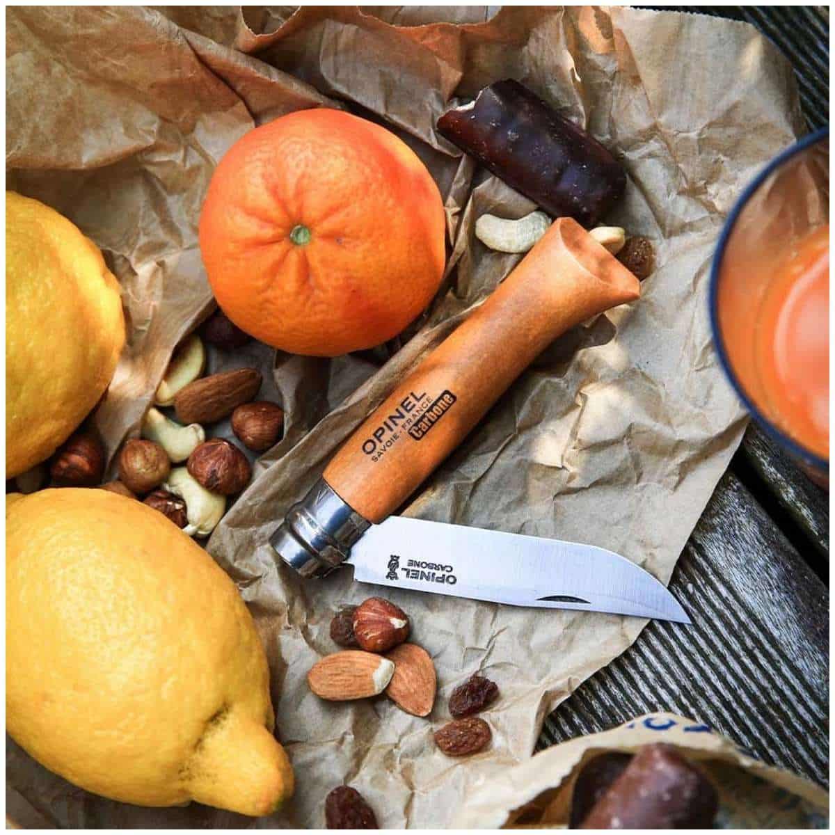 Opinel Pocket Knife 8.5 cm Beech Wood Handle No 8 Carbon 113080
