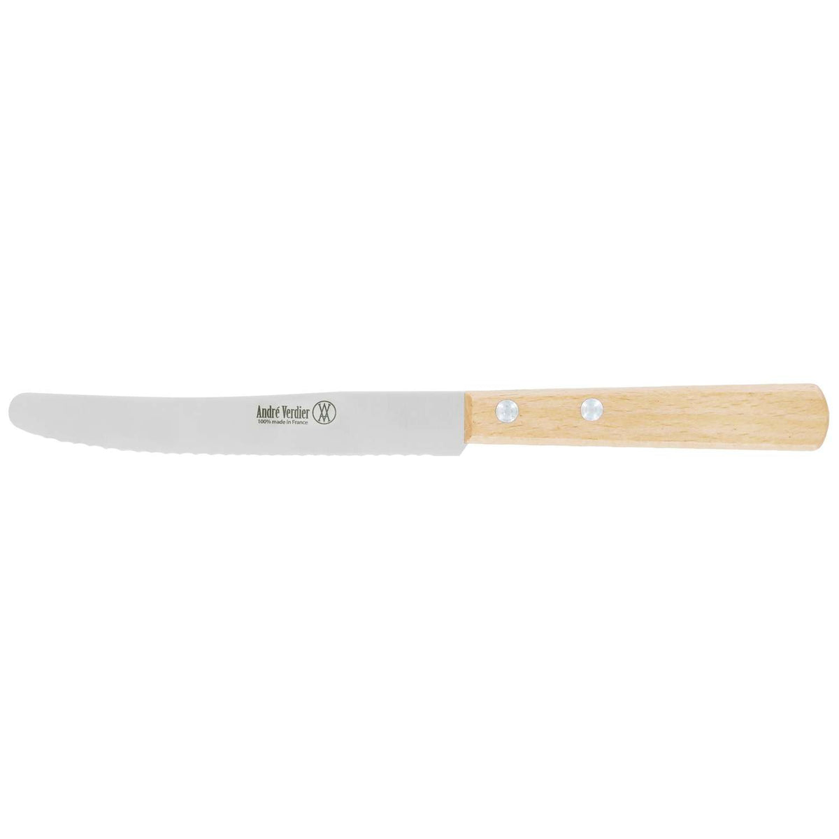 Andre verdier Serrated Round Dinner Knife 12 cm Wooden Handle Prepa Culi
