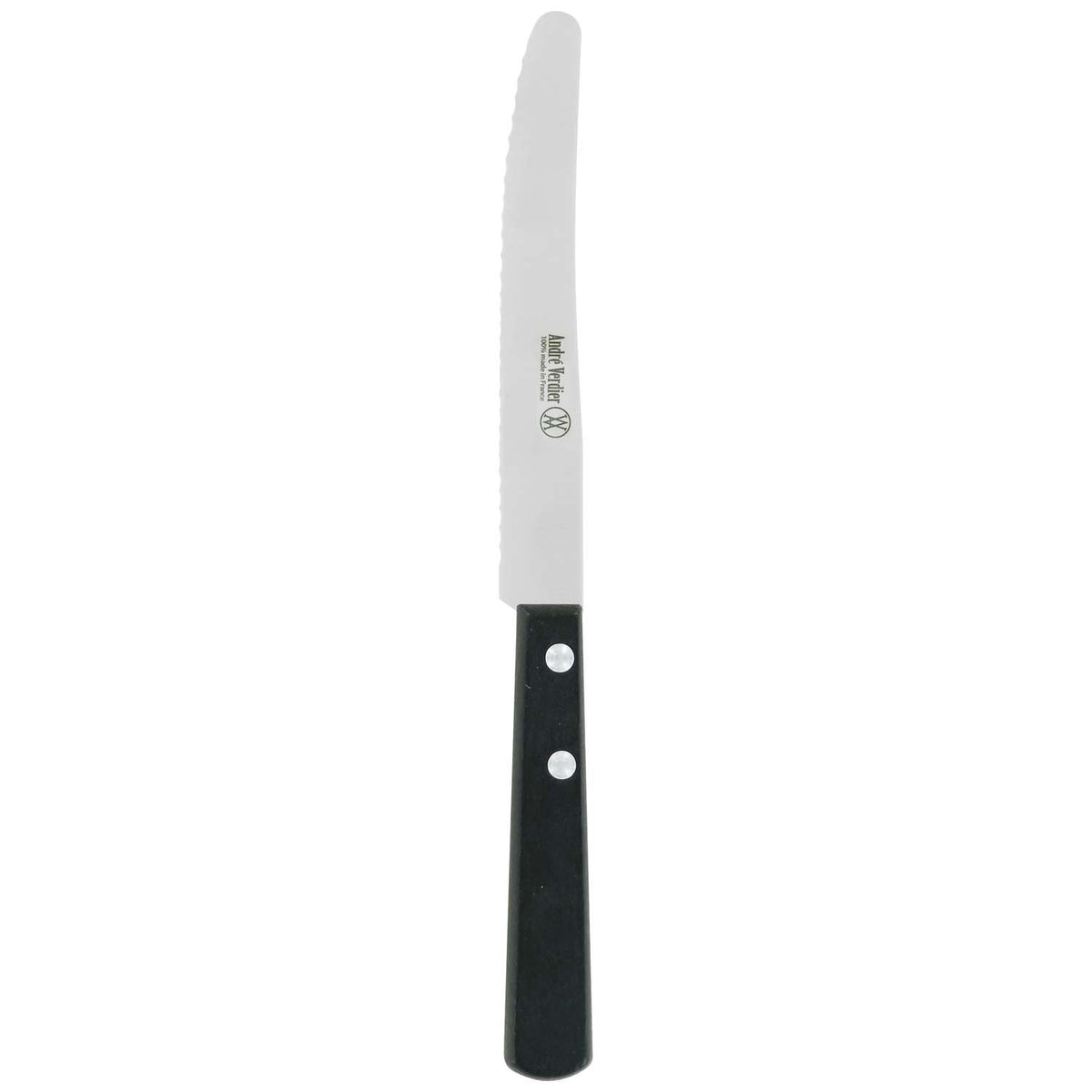 Andre verdier Serrated Round Dinner Knife 12 cm Black Wooden Handle Prepa Culi