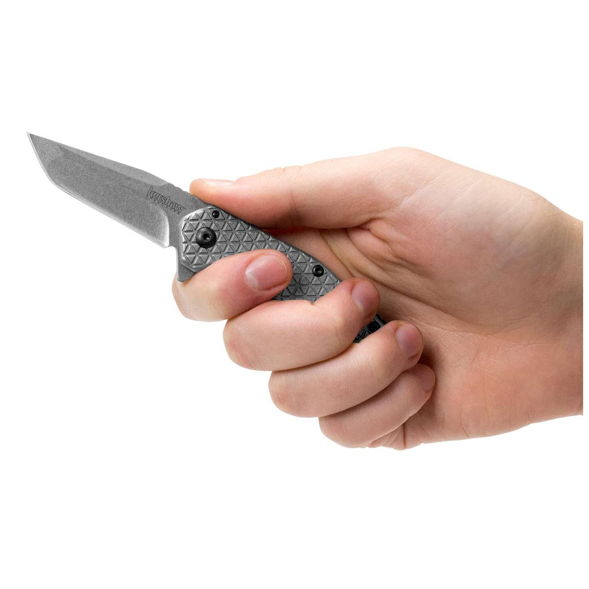 Kershaw Cathode Stonewashed Pocket Knife 6 cm Silver Handle 77 gr 1324X