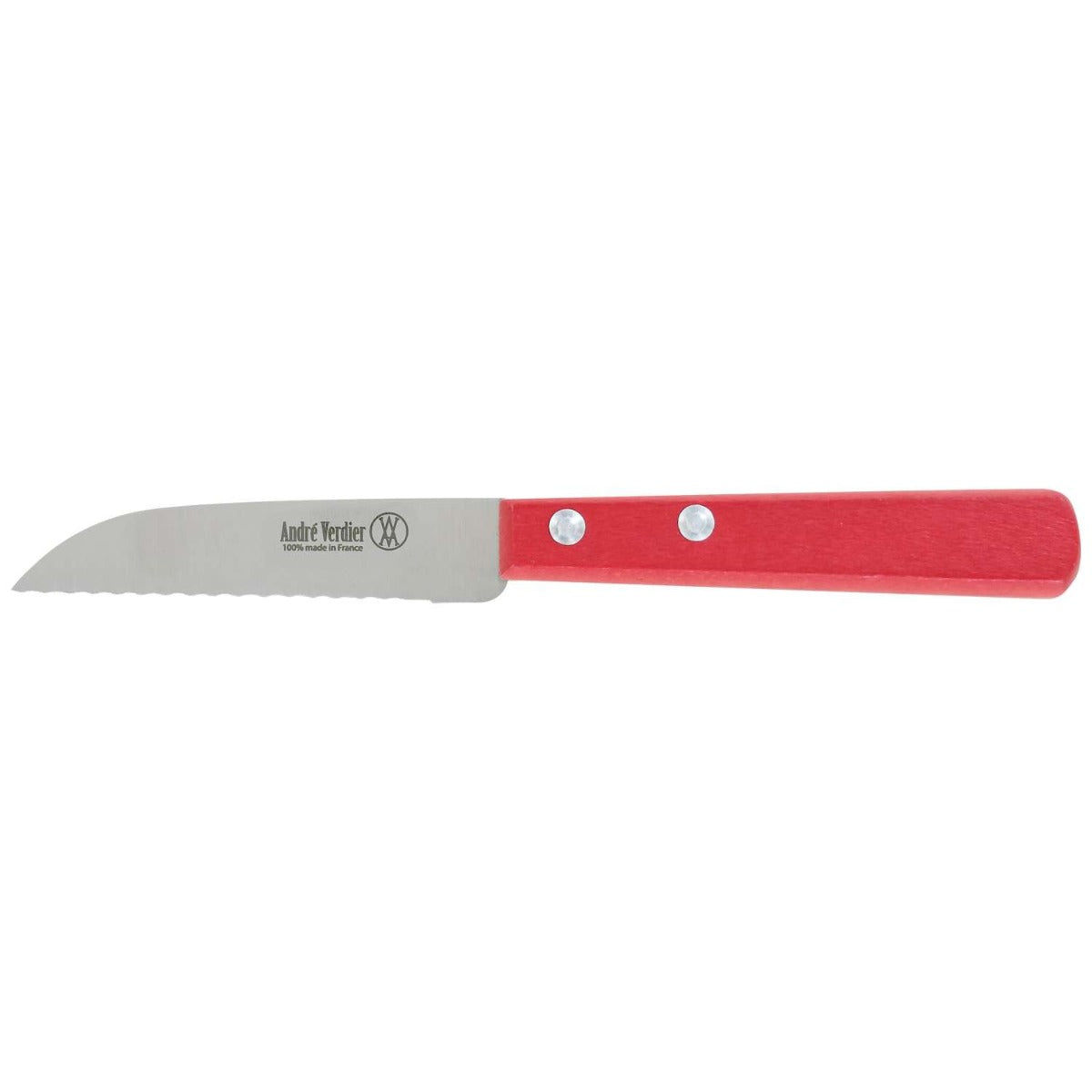 Andre verdier Serrated Paring Knife 8 cm Red Wooden Handle Prepa Culi