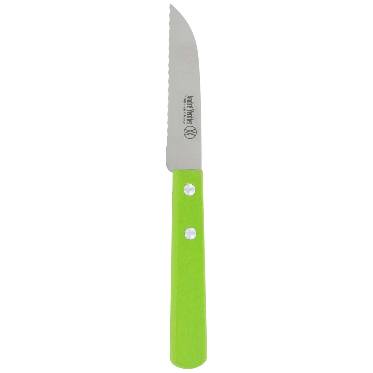 Andre verdier Serrated Paring Knife 8 cm Green Wooden Handle Prepa Culi