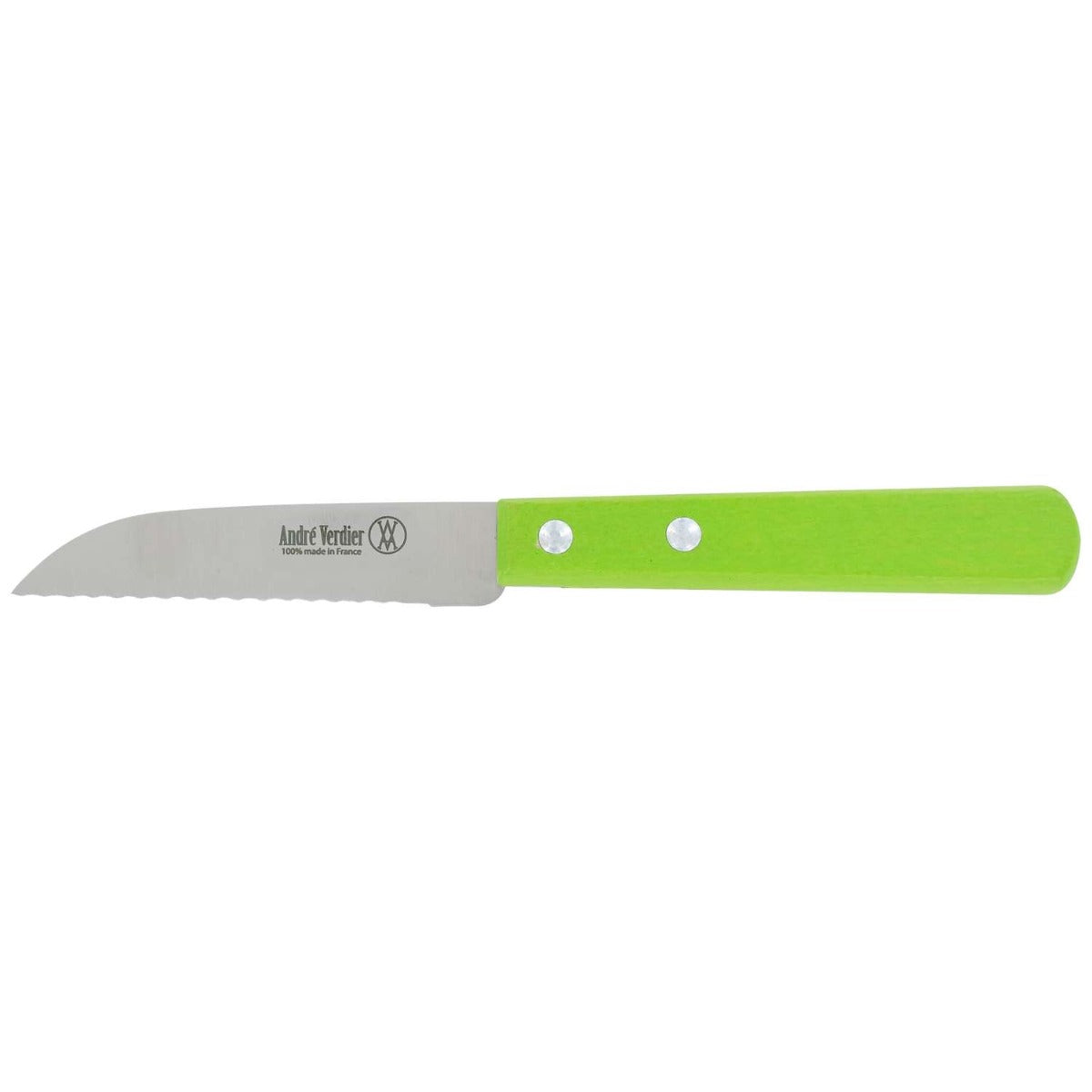 Andre verdier Serrated Paring Knife 8 cm Green Wooden Handle Prepa Culi