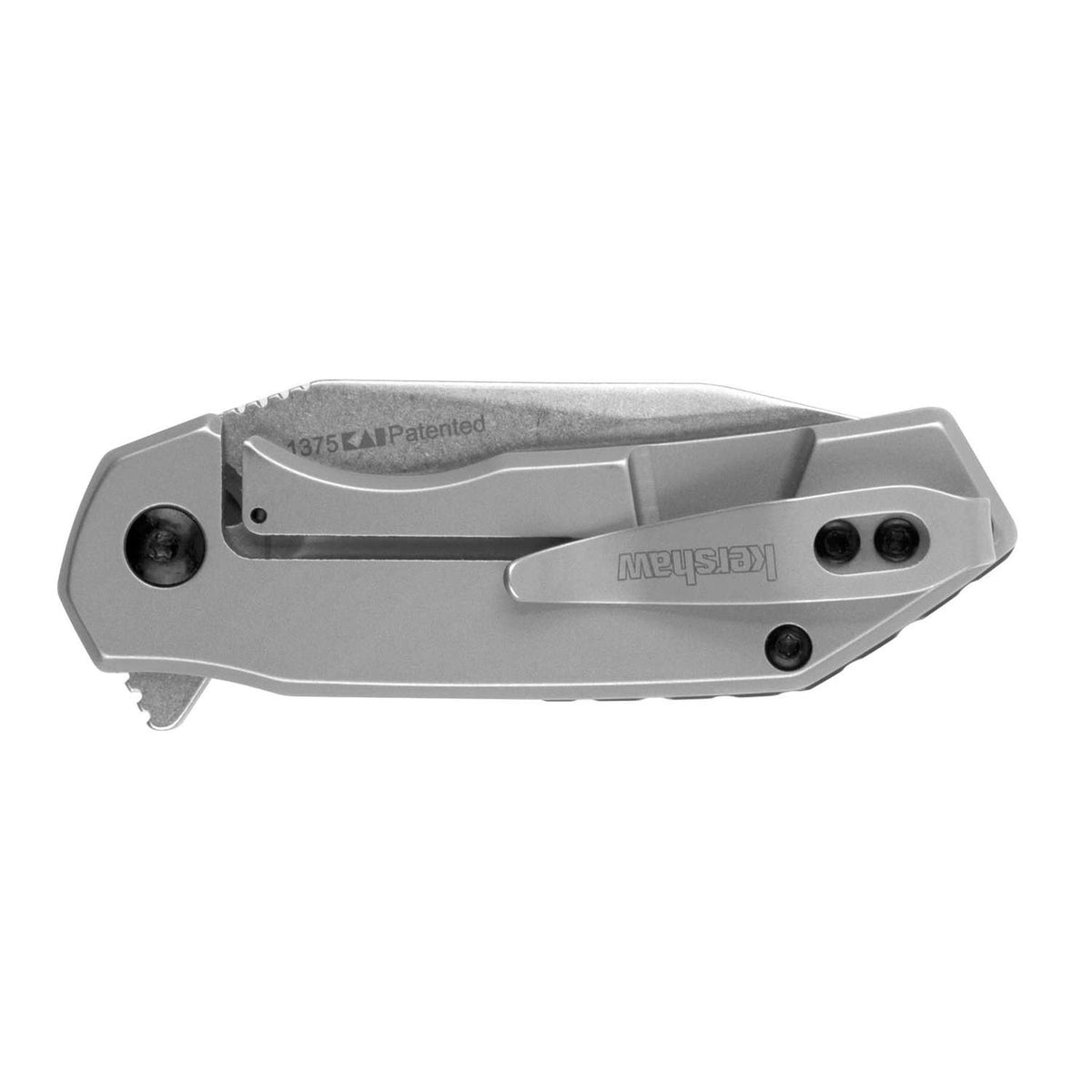 Kershaw Valve Stonewashed Pocket Knife 6 cm Silver Handle 85 gr 1375X