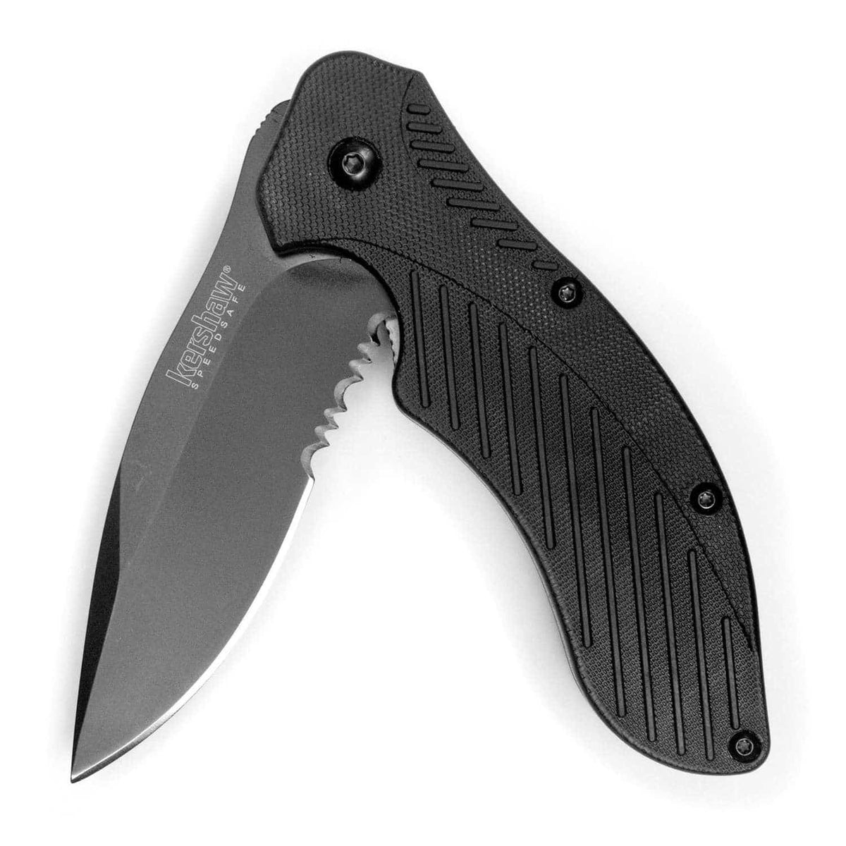 Kershaw Clash Serrated Black Pocket Knife 8 cm Black Handle 122 gr 1605CKTST