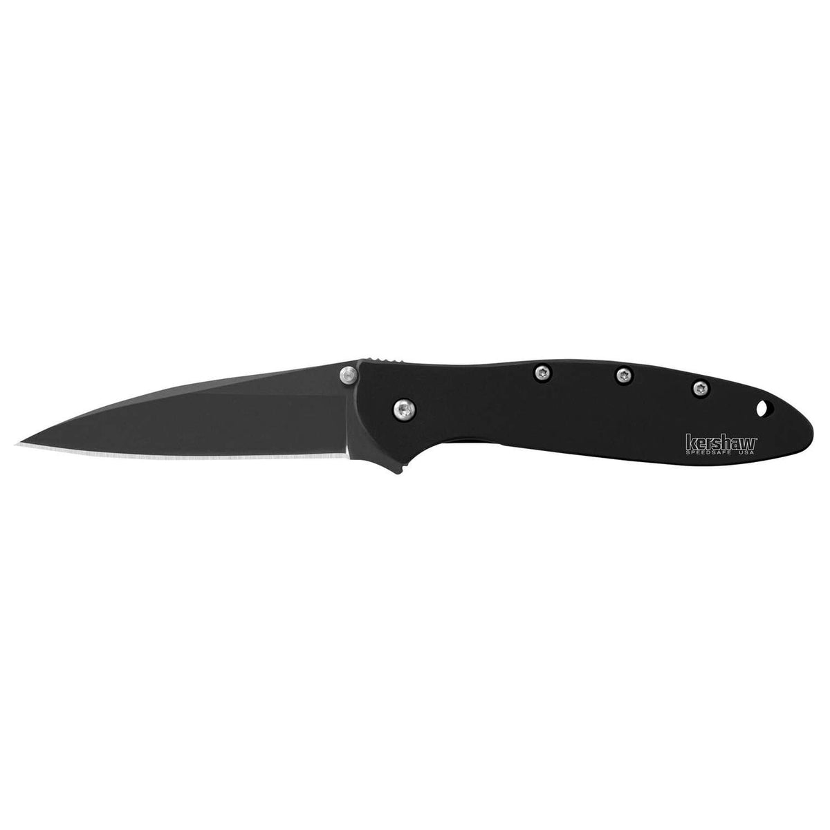 Kershaw Leek Black Ceracote Pocket Knife 8 cm Black Handle 85 gr 1660CKT