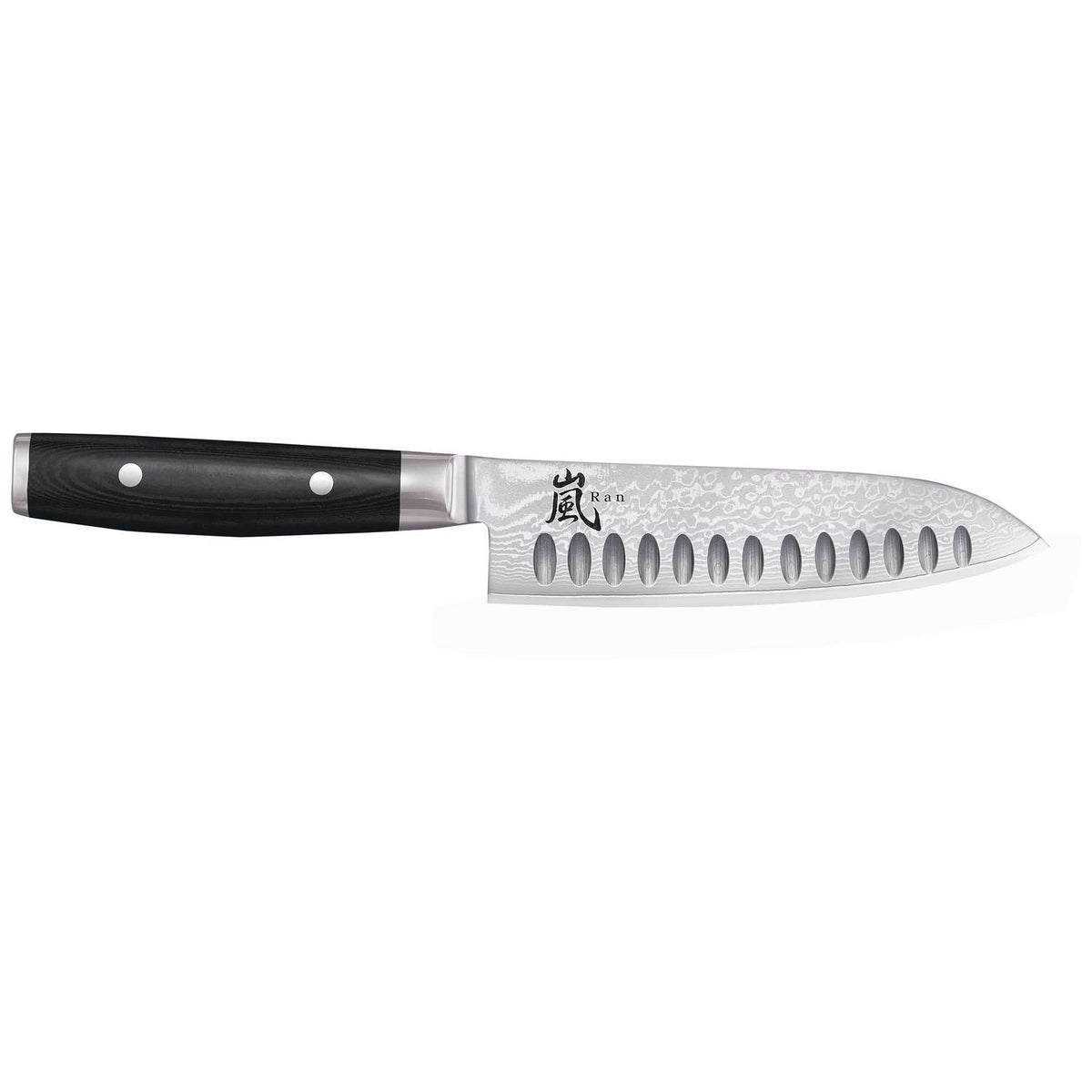 Yaxell Damascus Santoku Knife 16.5 cm With Grooves Ran 36001G