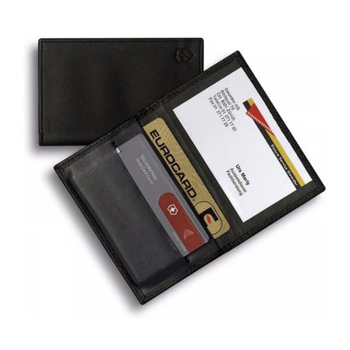 Victorinox Leather Pouch For Business And Credit Cards 73 mm Black 4.0873.L