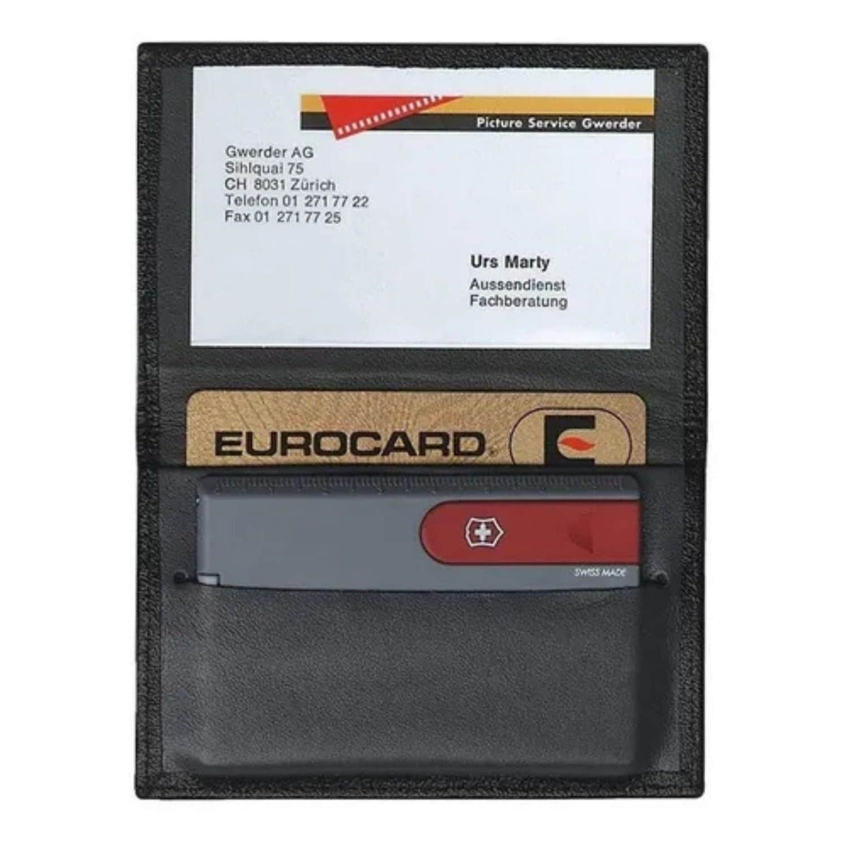 Victorinox Leather Pouch For Business And Credit Cards 73 mm Black 4.0873.L