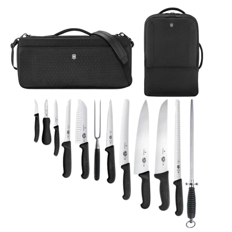 Victorinox Chef Knives 17 pcs Set And Knife Bag 12 Slots And Chef's Backpack 5.4953