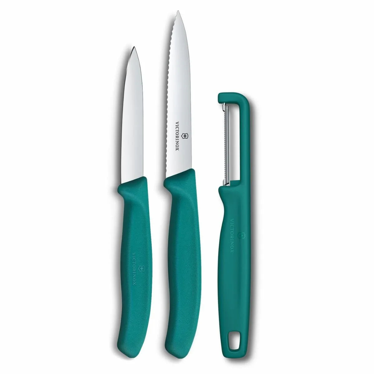 Victorinox Μαχαίρια κουζίνας και αποφλοιωτής πράσινη λαβή σετ 3 τμχ Swiss Classic