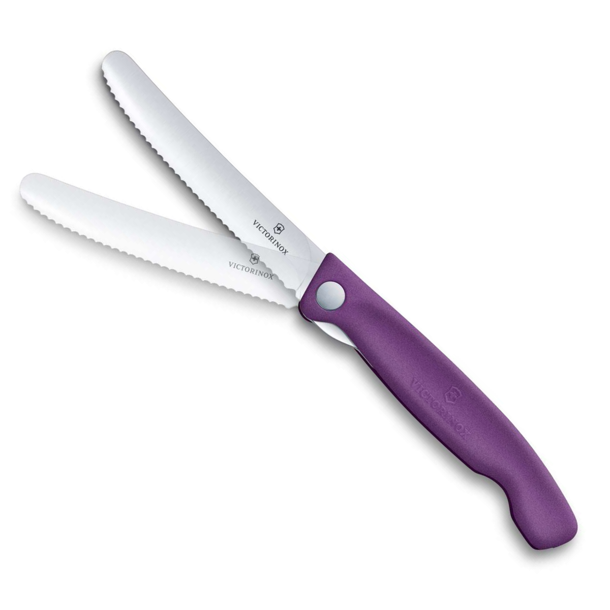 Victorinox Μαχαίρι κουζίνας 11 εκατ. στρογγυλό οδοντωτό μωβ λαβή αναδιπλούμενο Swiss Classic 6.7835.FC1