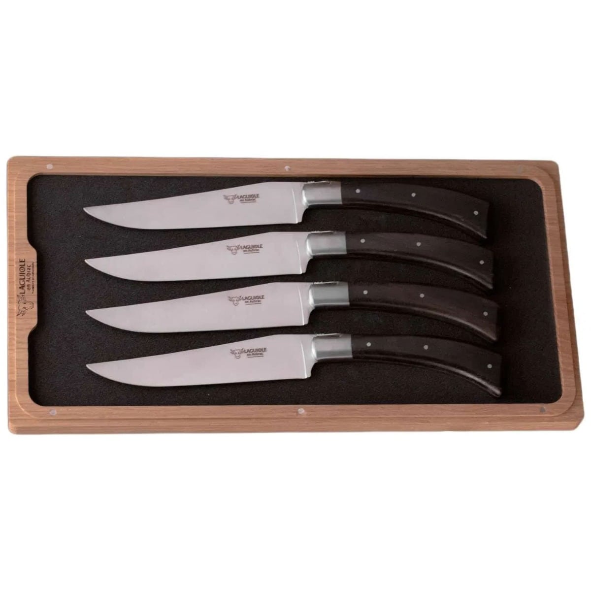 Laguiole en aubrac Steak Knives 12 cm With Ebony Handle 6 pcs Set Laguiole en Aubrac 41C99STEIH