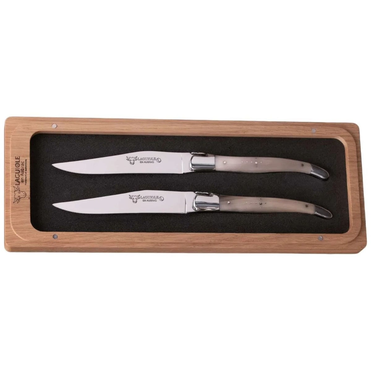 Laguiole en aubrac Steak Knives 12 cm With Horn Handle 6 pcs Set Laguiole en Aubrac 22C99PC1H