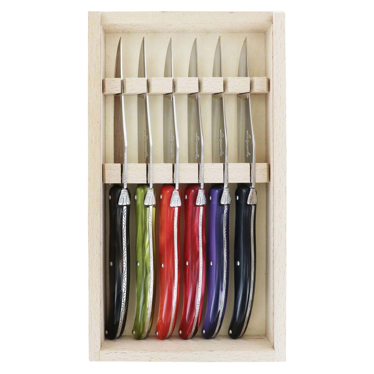 Andre verdier Steak Knife 12 cm 6-Piece Set Gift Box Automne Laguiole Deluxe 606.25AUCB
