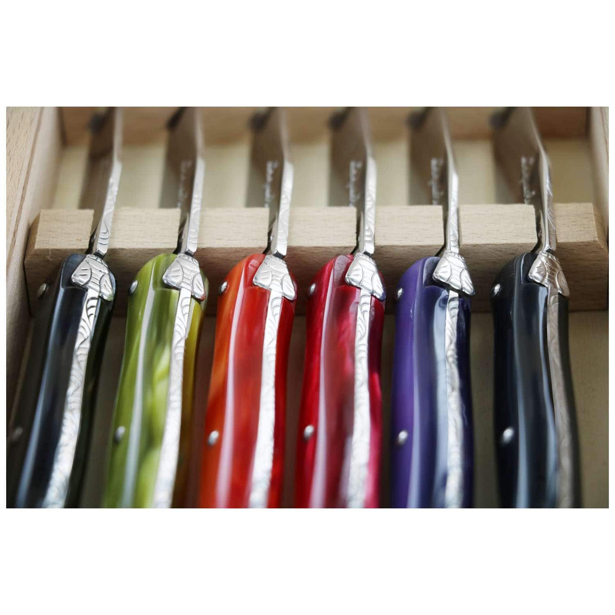 Andre verdier Steak Knife 12 cm 6-Piece Set Gift Box Automne Laguiole Deluxe 606.25AUCB