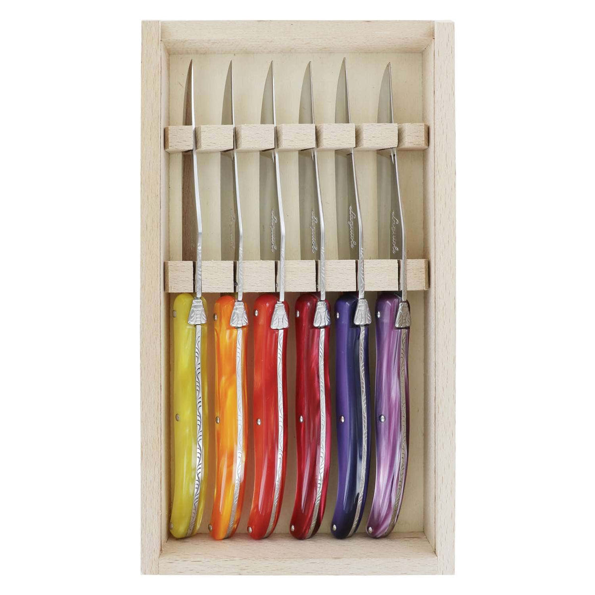 Andre verdier Steak Knife 12 cm 6-Piece Set Gift Box Bon Marche Laguiole Deluxe 606.25BMCB