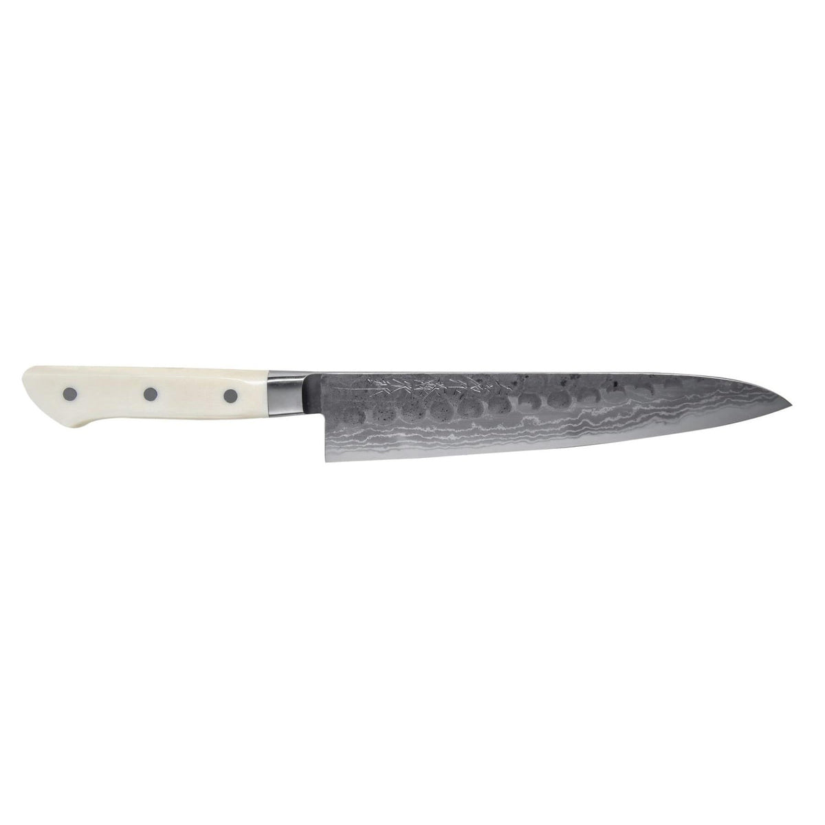 Tojiro Handmade Hammered Aogami Damascus Chef's Knife 21 cm Micarta Handle