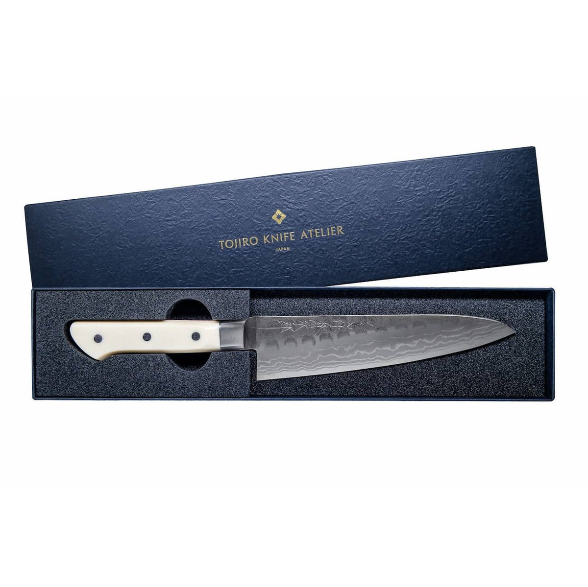 Tojiro Handmade Hammered Aogami Damascus Chef's Knife 21 cm Micarta Handle